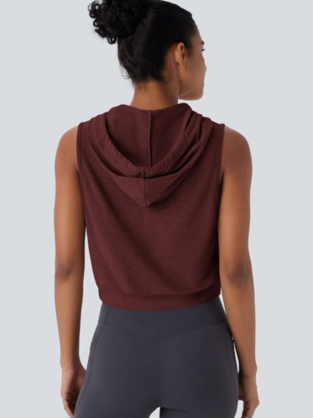 Halara - Hooded Cropped Sleeveless Workout Shirt - Picture 4 of 5